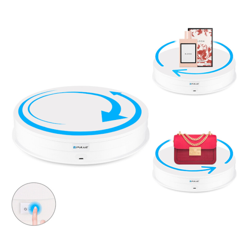 PULUZ PU3131W Turntable Display Stand вращающаяся стенд для съемки 30 см белый