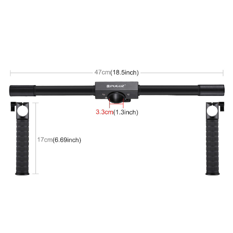 PULUZ PU369 алюминиевые двуручная рукоятка для стабилизатора