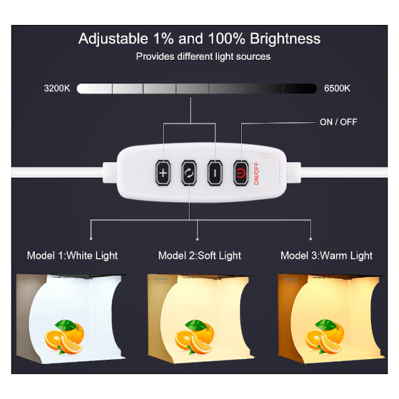 PULUZ PU5023 Ring LED Light Photo Box складной фотобокс с подсветкой
