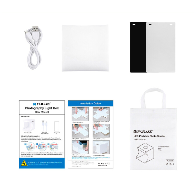 PULUZ PU5029 2 LED Panels Light Photo Box фотобокс с подсветкой и 2 фонами