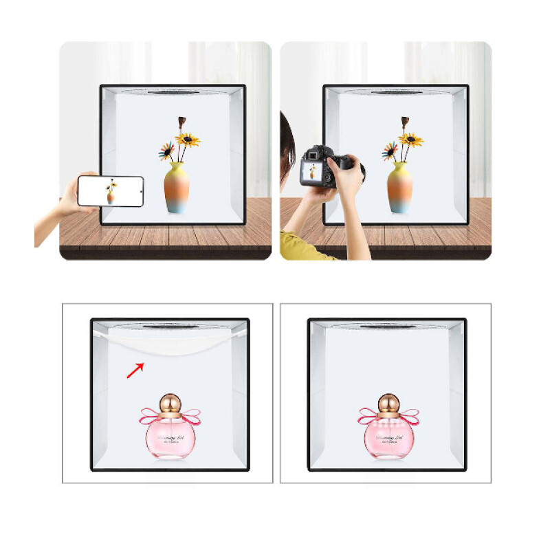 PULUZ PU5041B складной фотобокс с подсветкой и 6 двусторонними фонами