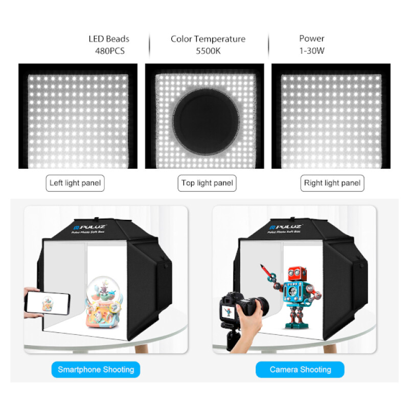 PULUZ PU5042 Light Photo Box фотобокс с подсветкой 72W 5500K и 4 фонами