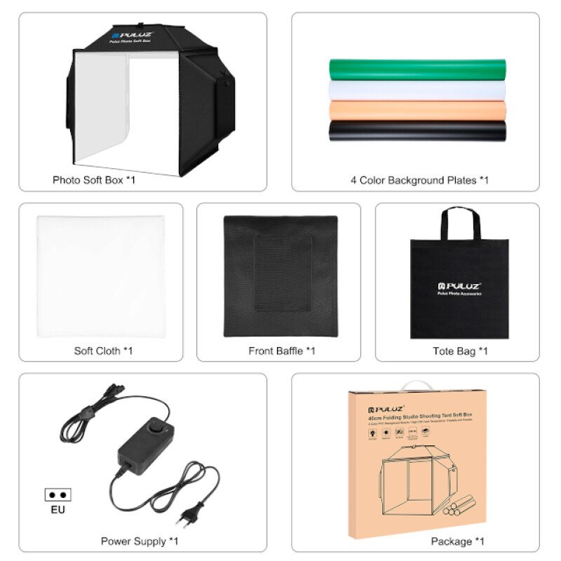 PULUZ PU5042 Light Photo Box фотобокс с подсветкой 72W 5500K и 4 фонами