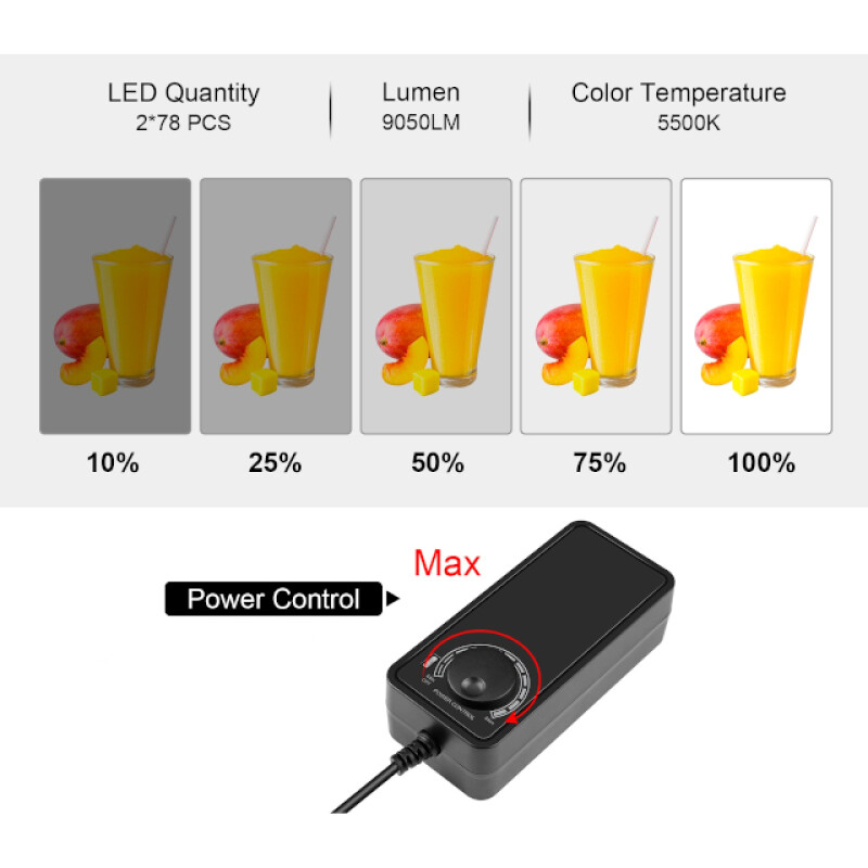 PULUZ PU5080 Light Photo Box складной фотобокс с подсветкой 80W и 3 фонами