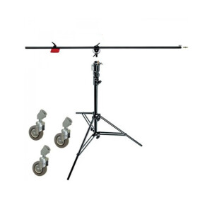 Manfrotto 085B стойка наклонная типа &quot;журавль&quot; стальная черная с колесами