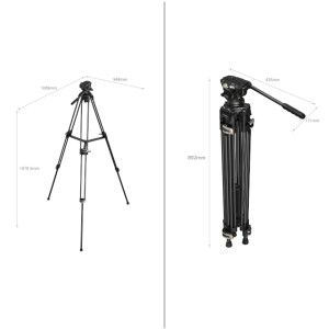 SmallRig 3751B Heavy-Duty Fluid Head Tripod алюминиевый штатив AD-01 с видеоголовой