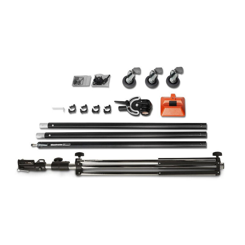 Manfrotto 085B стойка наклонная типа "журавль" стальная черная с колесами