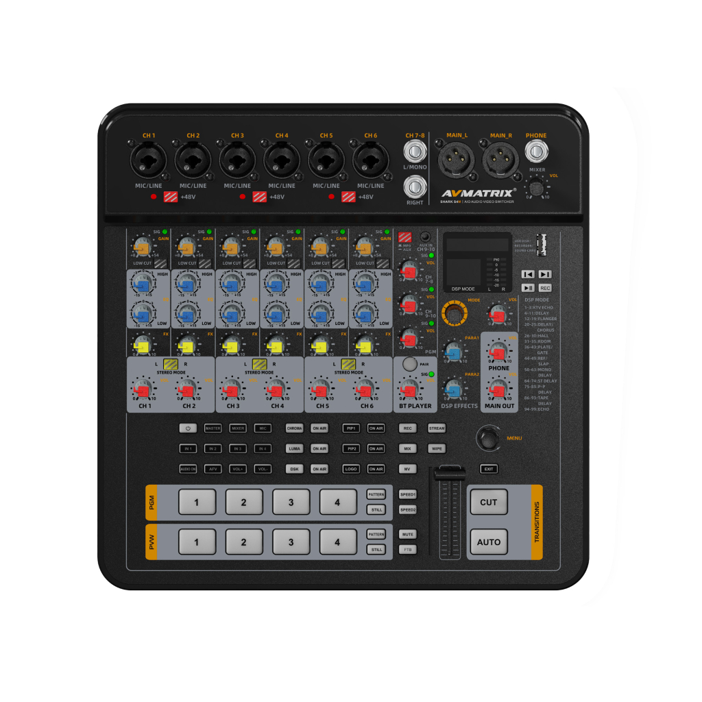 AVMATRIX Shark S4M аудио-видеомикшер компактный 4CH, SDI HDMI USB LAN