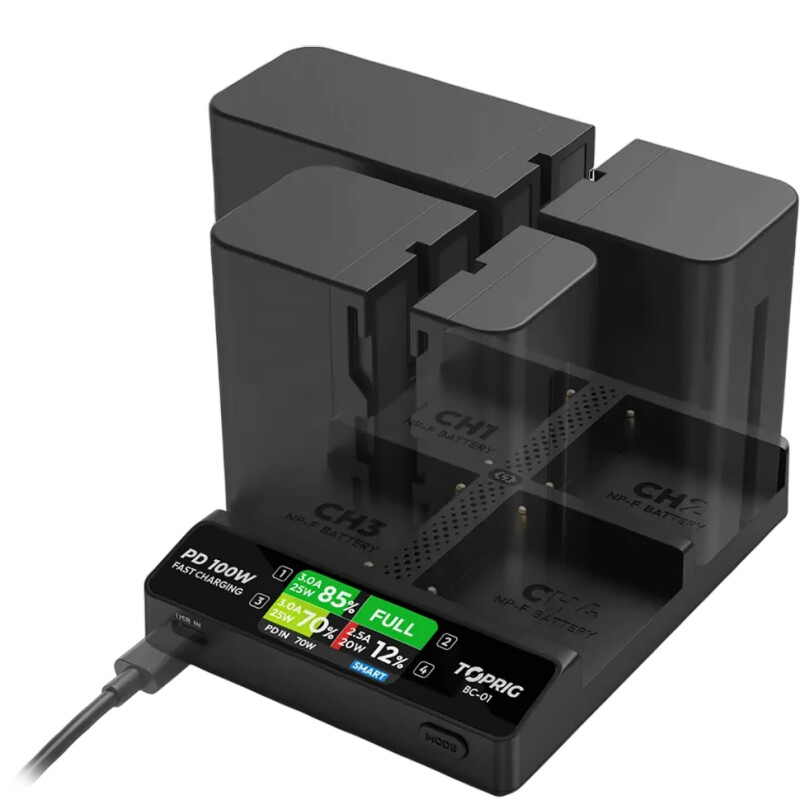 Accsoon TOPRIG BC-01 100W 4-Bay зарядное устройство для NP-F