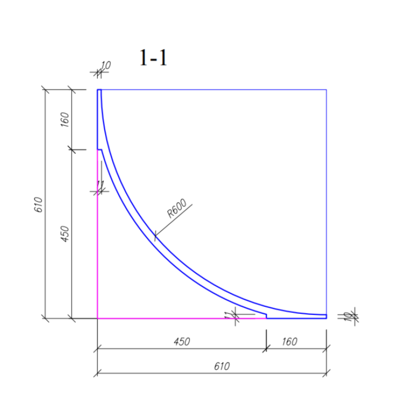 Fotokvant CLR-60 циклорама модуль прямой 1 м радиус 60 см из фибробетона