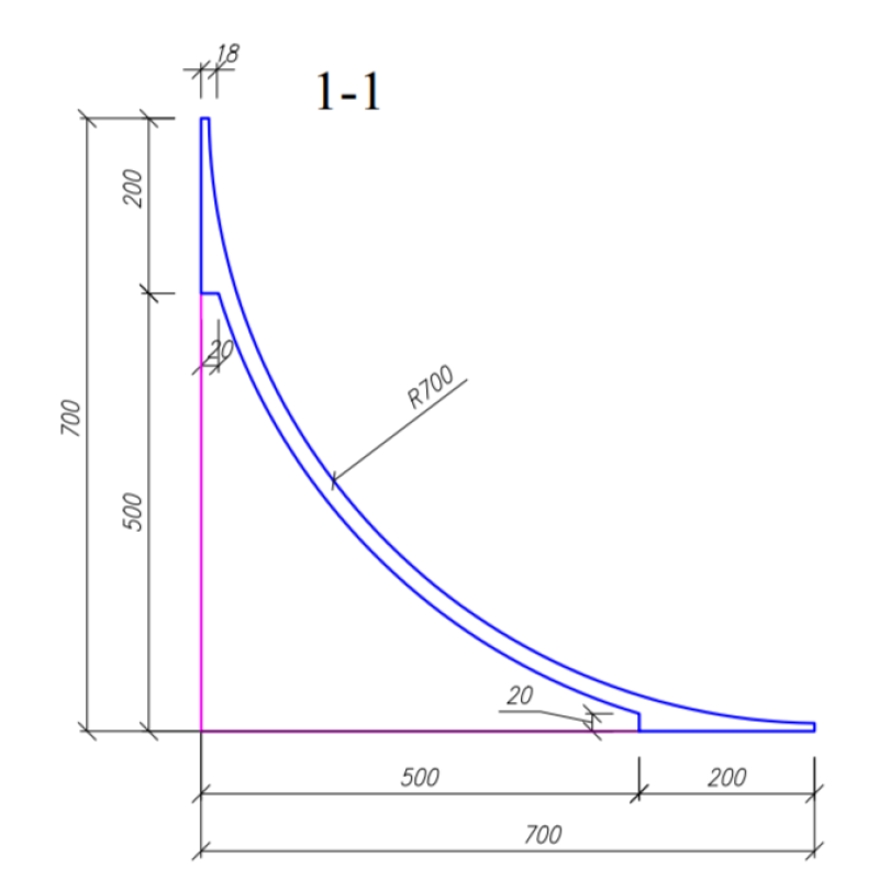 Fotokvant CLR-70 циклорама модуль прямой 1 м радиус 70 см из фибробетона