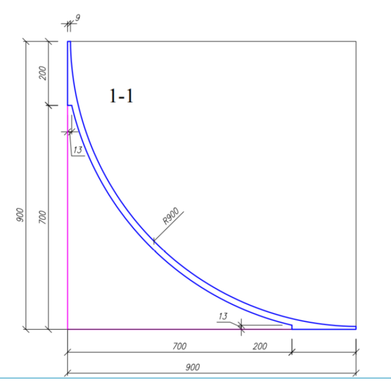 Fotokvant CLR-90 циклорама модуль прямой 1 м радиус 90 см из фибробетона