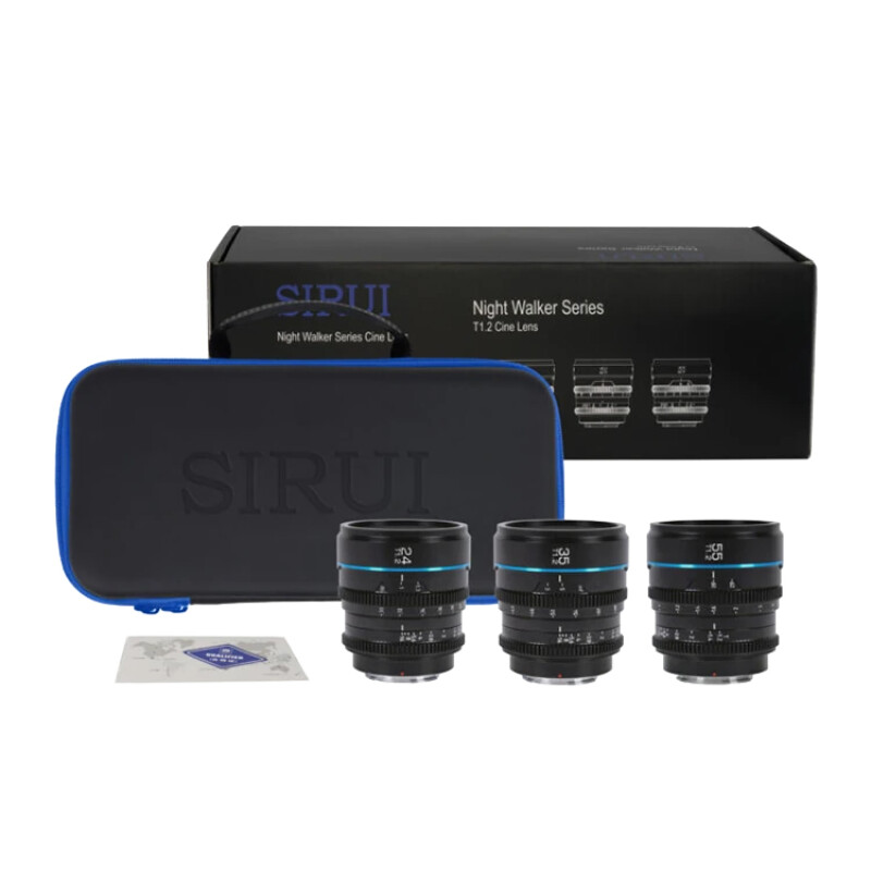 Sirui Nightwalker 24/35/55mm T1.2 S35 E-mount комплект объективов Серый
