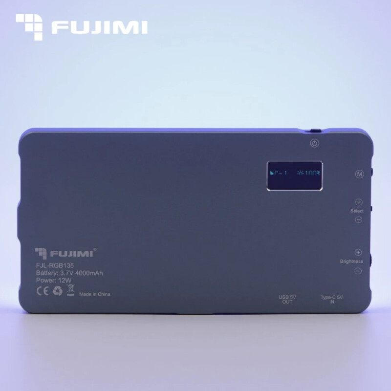 FUJIMI FJL-RGB135 10 Вт 2500-9900К RGB Hue 0-360  АКБ 4000 мАч светодиодный RGB осветитель