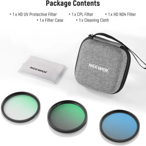 NEEWER NW SERIES A 67 мм UV + CPL + ND4 набор фильтров