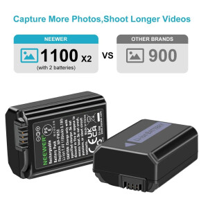 NEEWER NP-FW50 1100 мАч зарядное устройство+ 2 аккумулятора