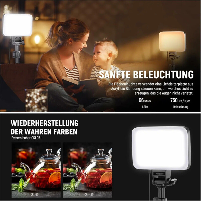 NEEWER LED BP66, 10 Вт 3200K и 5600K комплект видеосвета 2шт