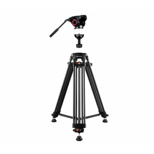PULUZ PU3004 Heavy Duty Video Camcorder Aluminum Tripod алюминиевый видеоштатив с головой черный