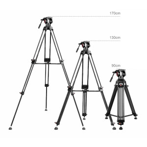 PULUZ PU3004 Heavy Duty Video Camcorder Aluminum Tripod алюминиевый видеоштатив с головой черный