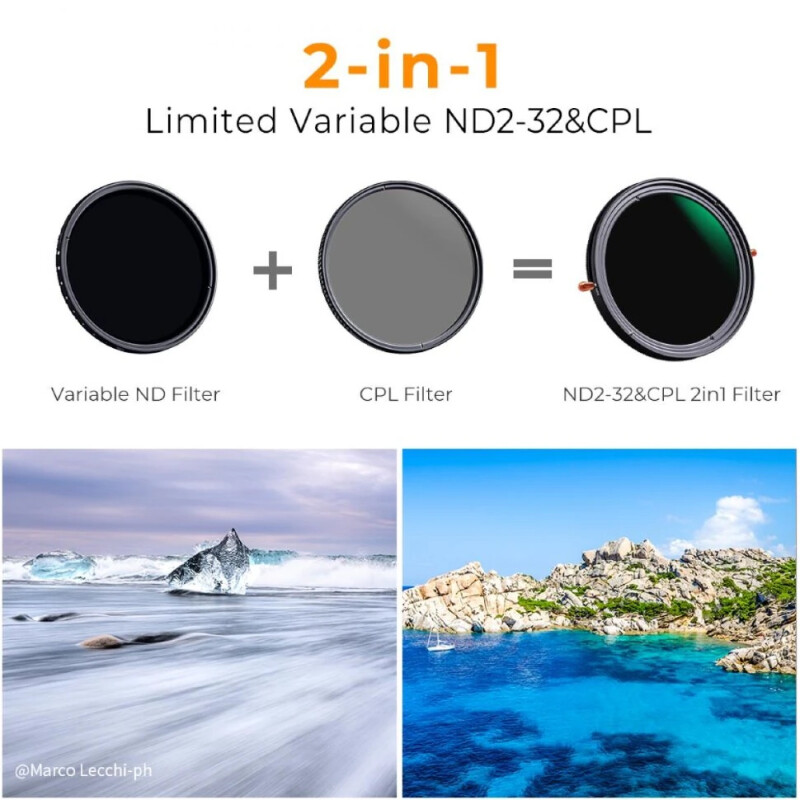 K&F Concept Nano X-Pro CPL/ND2-32 67мм светофильтр