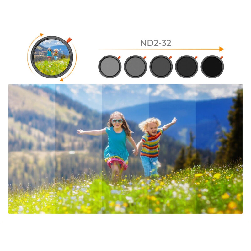 K&F Concept C-series CPL/ND2-32/Black Diffusion 1/4 58мм светофильтр