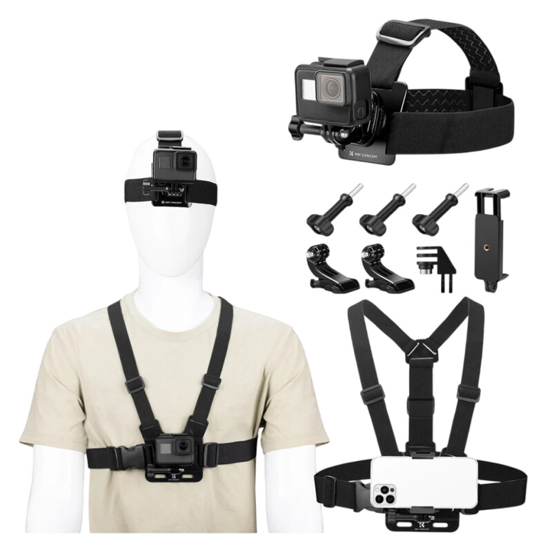K&F Concept Action Camera strap комплект креплений для POV съёмки на экшн-камеру и смартфон
