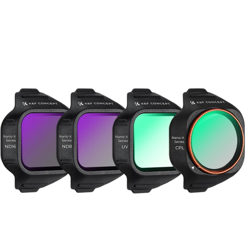 K&F Concept CPL, UV, ND8/16 для DJI Mini 5 Pro (4шт) комплект светофильтров