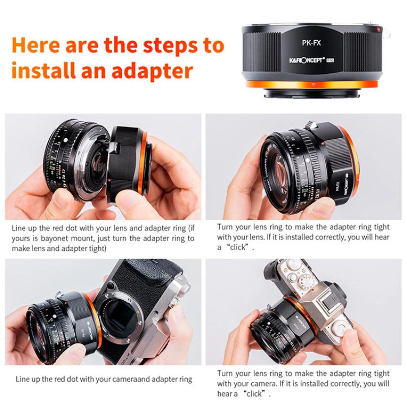 K&F Concept M17115 адаптер для объектива Pentax K на X-mount