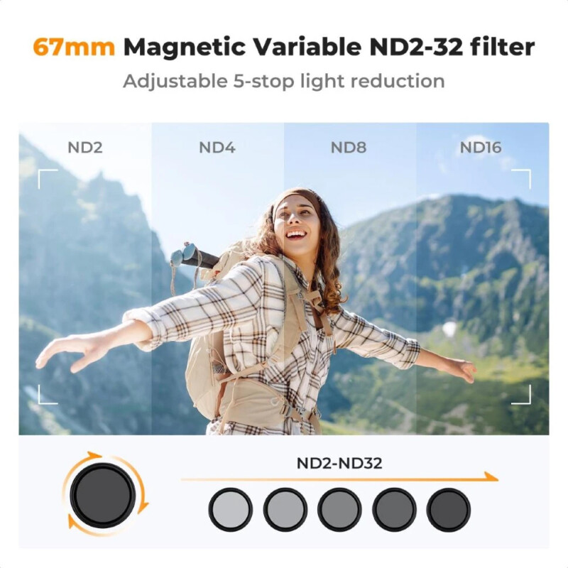 K&F Concept Nano-X Magnetic VND 1-5 stop 67мм светофильтр