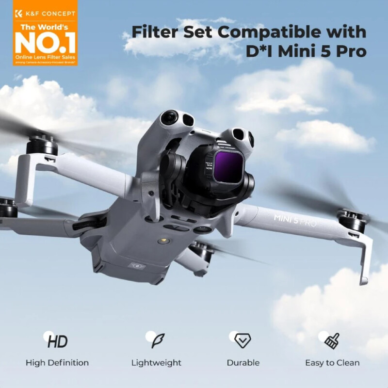 K&F Concept CPL + ND8/16/32/64/128 для DJI Mini 5 Pro (6шт) комплект светофильтров