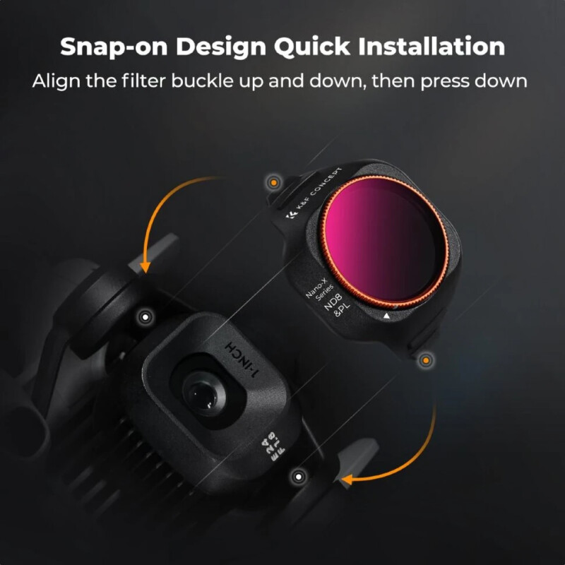 K&F Concept CPL + ND/PL (4/8/16/32/64) для DJI Mini 5 Pro (6шт) комплект светофильтров