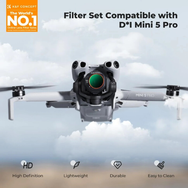 K&F Concept CPL + ND/PL (4/8/16/32/64) для DJI Mini 5 Pro (6шт) комплект светофильтров