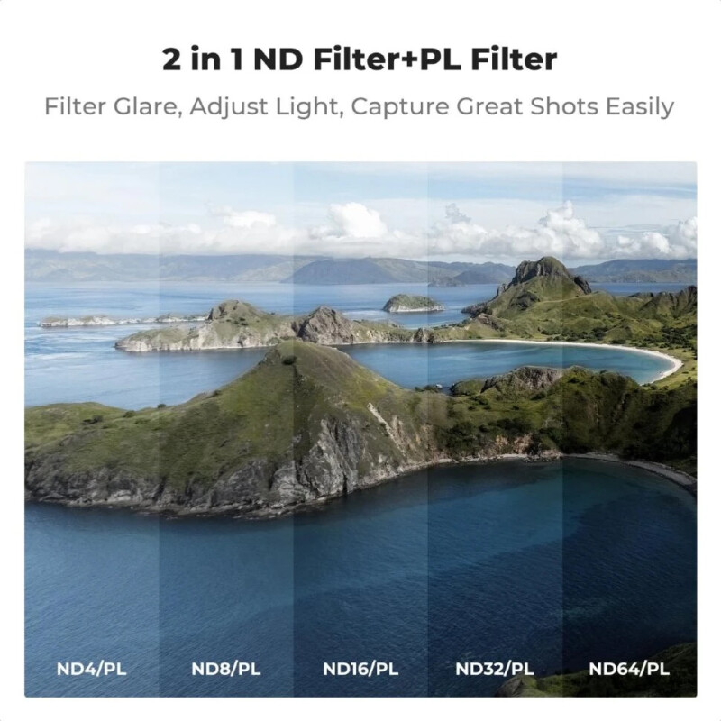K&F Concept CPL + ND/PL (4/8/16/32/64) для DJI Mini 5 Pro (6шт) комплект светофильтров