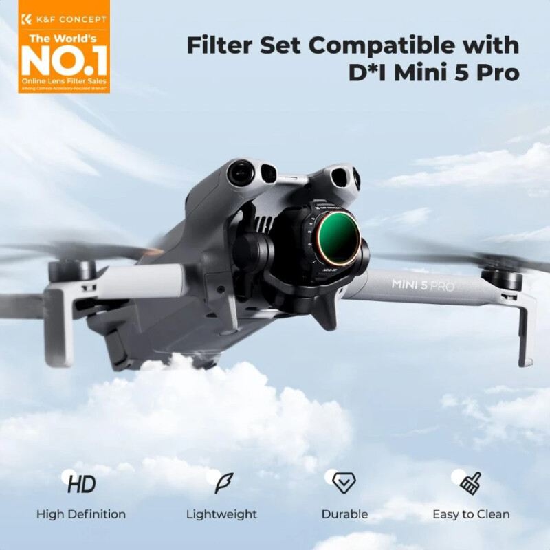 K&F Concept ND2-32, ND32-512 для DJI Mini 5 Pro (2шт) комплект светофильтров