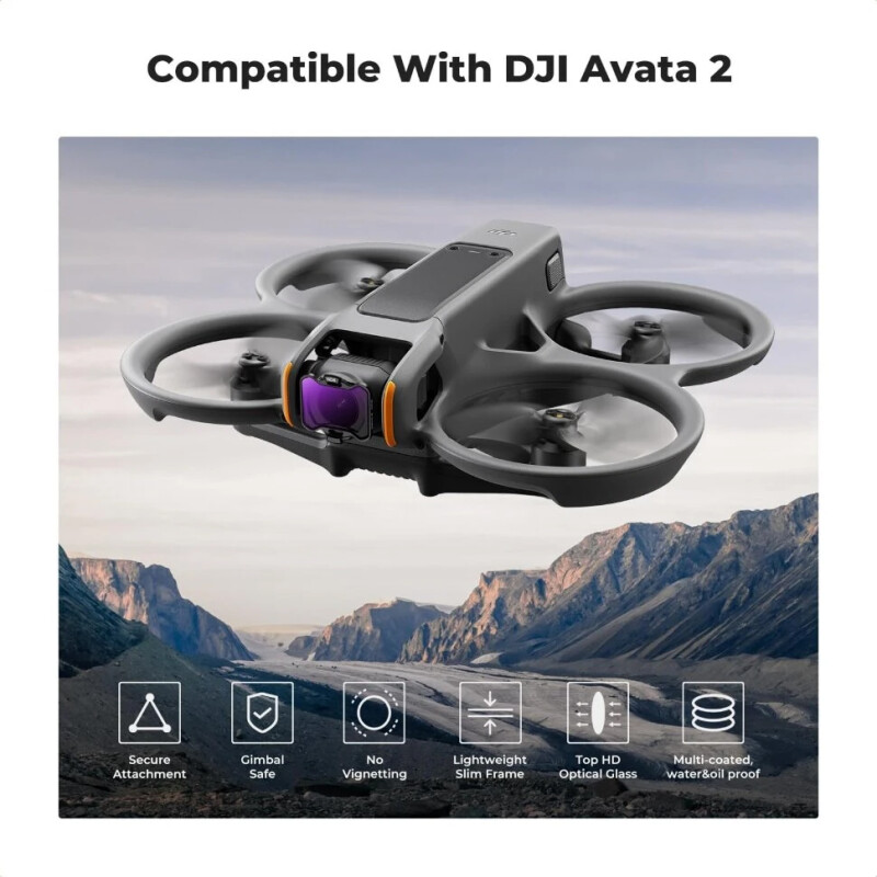 K&F Concept ND8/16/32/64 для DJI Avata 2 (4шт) комплект светофильтров