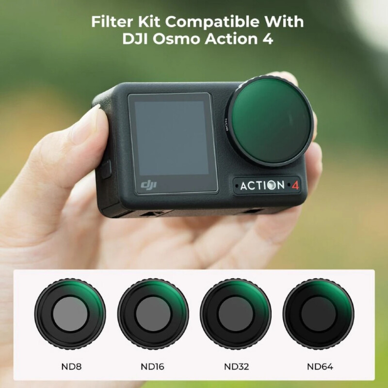 K&F Concept Nano-X Screw-in Fit ND для DJI Osmo Action 4/5 Pro (4 шт) комплект светофильтров