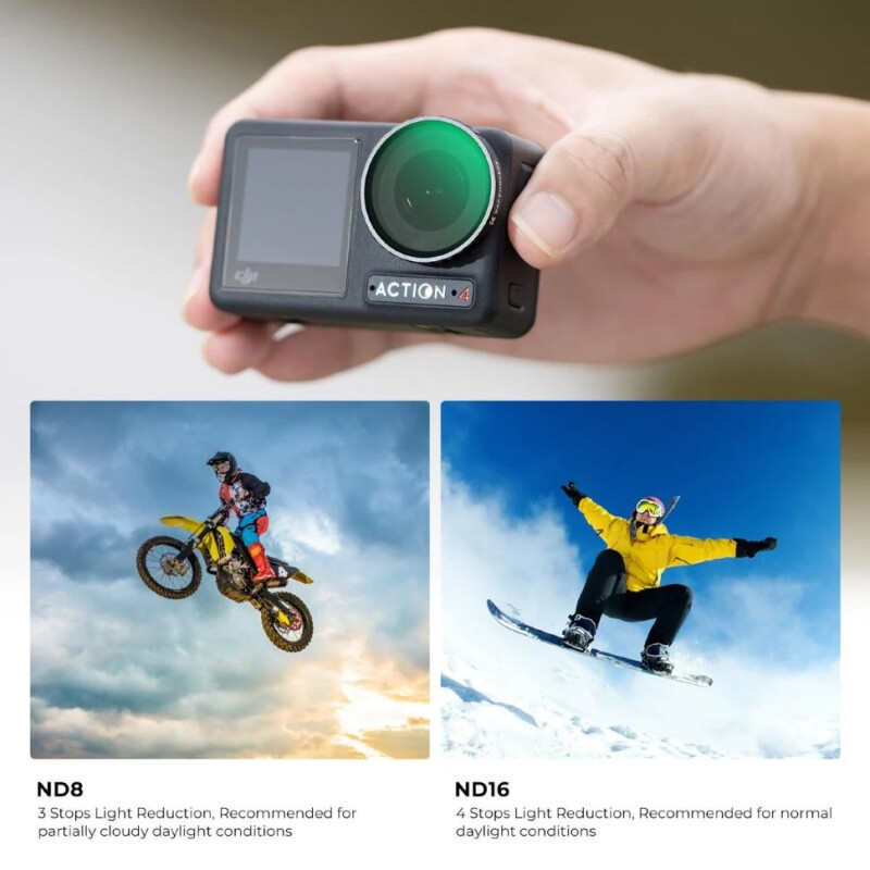 K&F Concept Nano-X Screw-in Fit ND для DJI Osmo Action 4/5 Pro (4 шт) комплект светофильтров