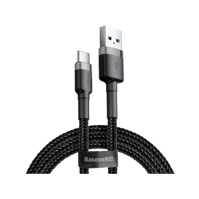 Baseus cafule Type-C 2A 2M, Gray+Black CATKLF-CG1 кабель
