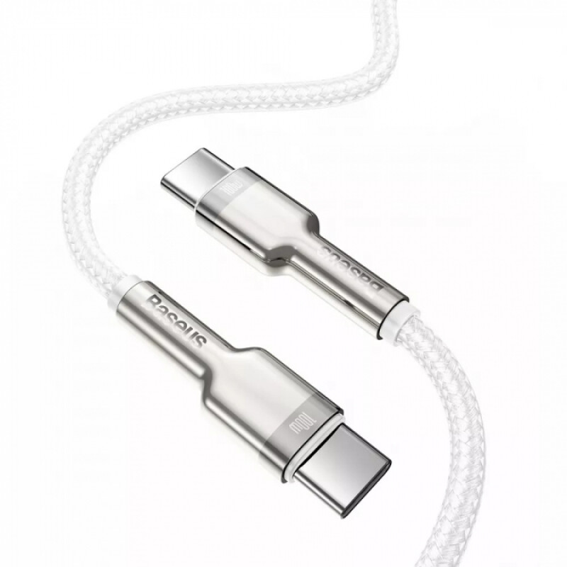 Baseus Cafule Series Metal Data Cable Type-C to Type-C 100W 2m White CATJK-D02 кабель