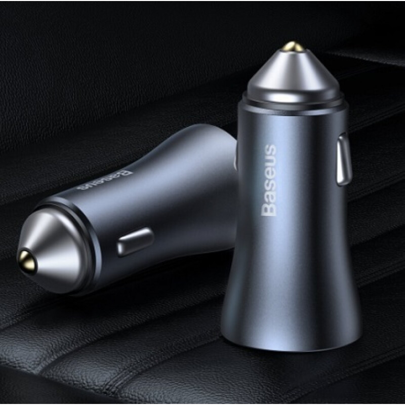 Baseus Golden Contactor Pro Dual Quick Charger Car Charger U+C 40W Dark Gray CCJD-0G азу