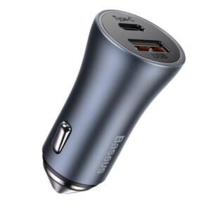 Baseus Golden Contactor Pro Dual Quick Charger Car Charger U+C 40W Dark Gray CCJD-0G азу