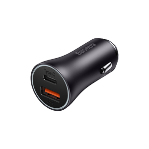 Baseus Golden Contactor Max Dual Fast Charger Car Charger U+C 60W Dark Gray CGJM000113 азу