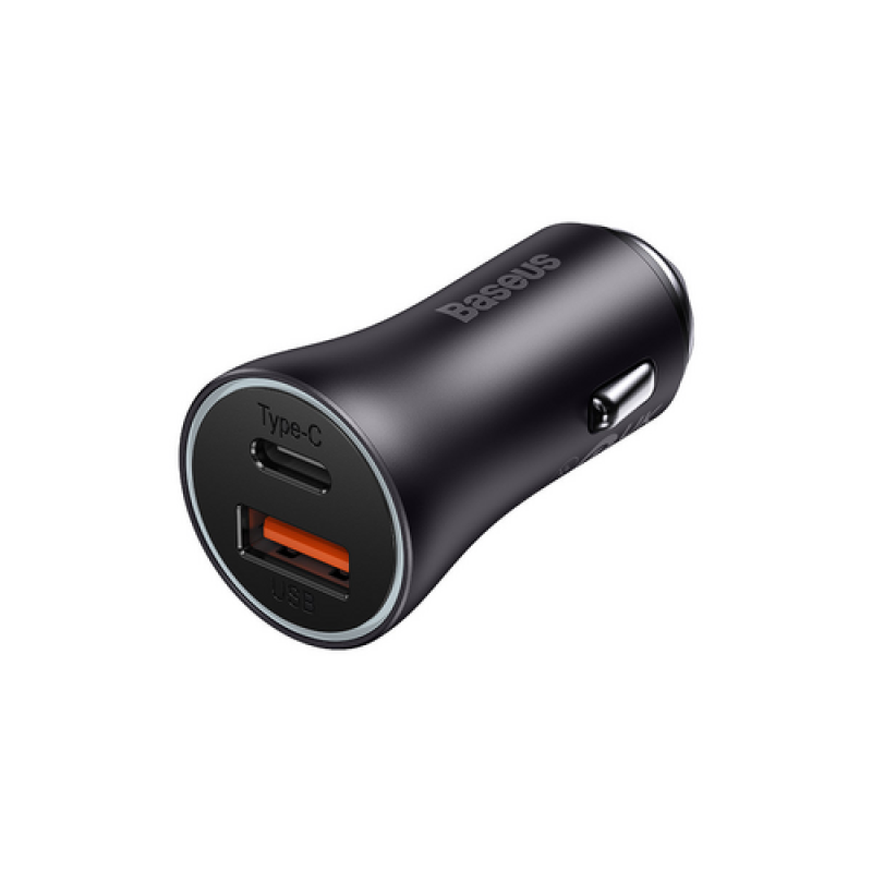 Baseus Golden Contactor Max Dual Fast Charger Car Charger U+C 60W Dark Gray CGJM000113 азу