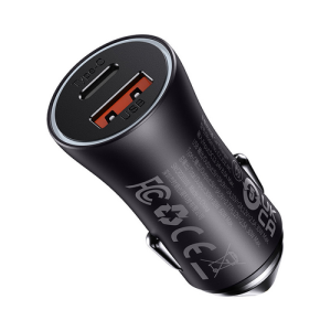 Baseus Golden Contactor Max Dual Fast Charger Car Charger U+C 60W Dark Gray CGJM000113 азу