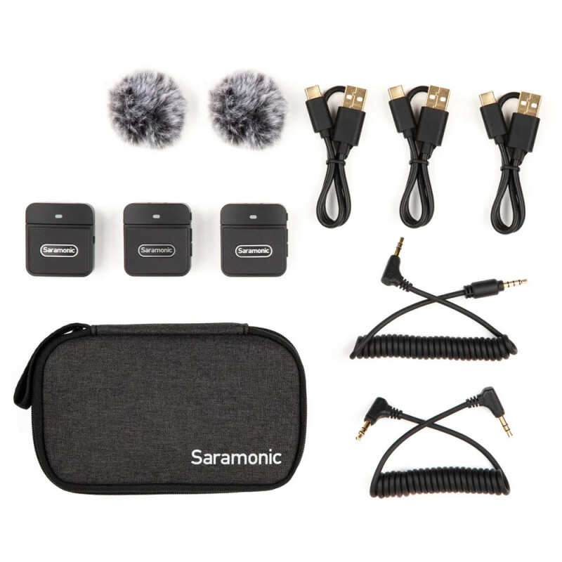 Saramonic Blink100 B2(TX+TX+RX) радиосистема 2,4Гц приемник+2 передатчика разъем 3,5мм