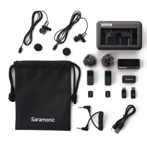 Saramonic Air-02 (TX+TX+RX) радиосистема 2,4 ГГц приемник+2 передатчика+2 проприетарных петличных ми