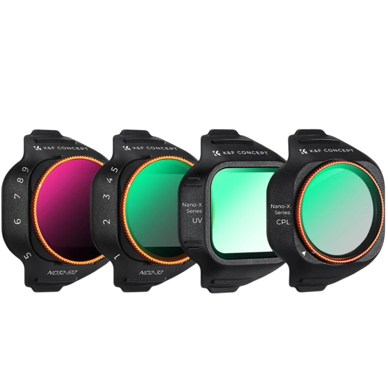 K&F Concept UV, CPL, ND2-32, ND32-512 для DJI Mini 5 Pro (4шт) комплект светофильтров