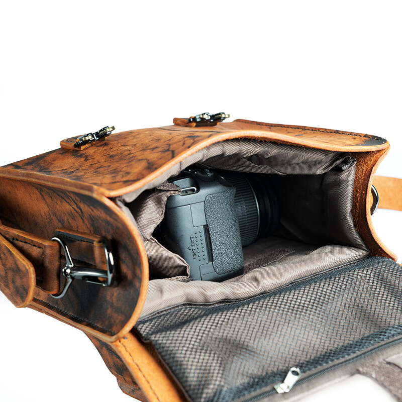 Fotokvant A-2825 сумка для камеры коричневая кожа