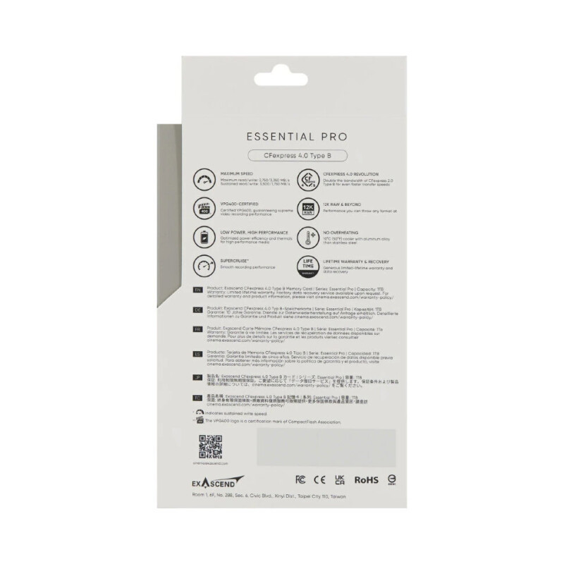 Exascend Essential Pro CFexpress 4.0 Type A 1TB карта памяти