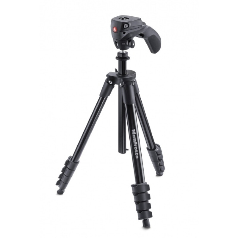 Manfrotto MKCOMPACTACN-BK Compact Action штатив с фото- и видеоголовкой для фотокамеры (черный)